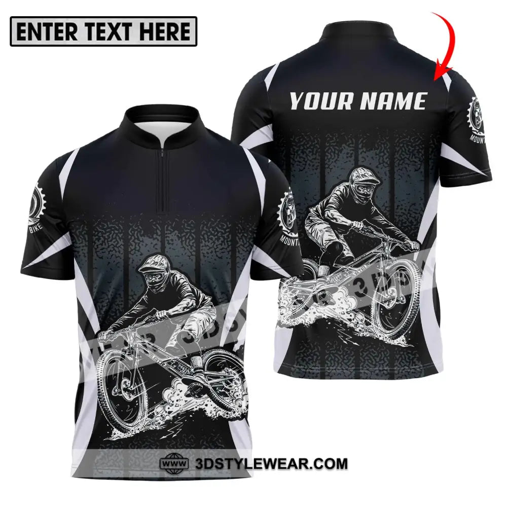 Unisex Shirt - Custom Name Mountain Bike Black Biker T-Shirt