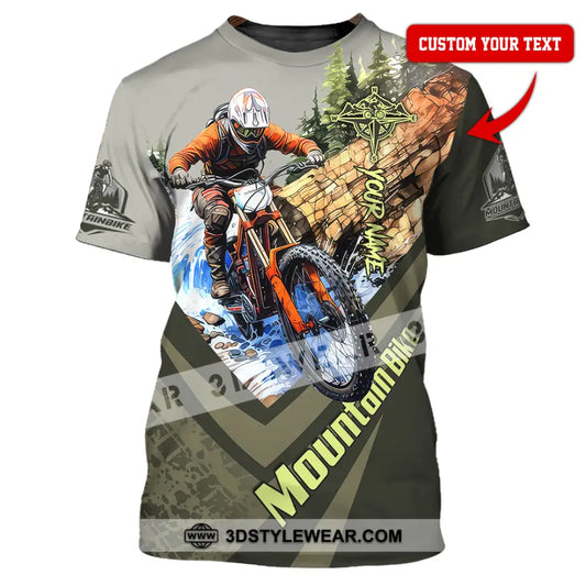 Unisex Shirt - Custom Name Mountain Bike For Player Forest Icon T-Shirt