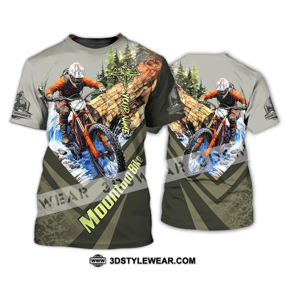 Unisex Shirt - Custom Name Mountain Bike For Player Forest Icon T-Shirt / S T-Shirt