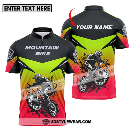 Unisex Shirt - Custom Name Mountain Bike For Player Three Color T-Shirt