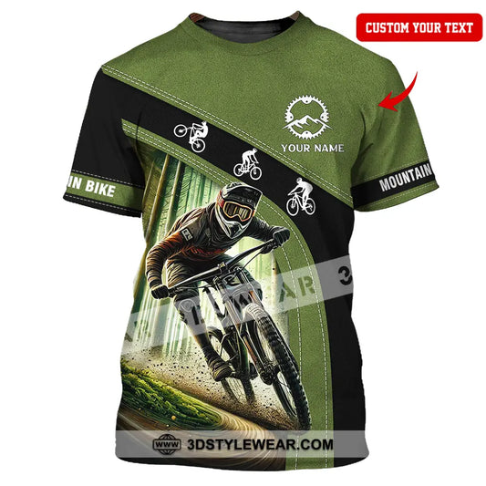 Unisex Shirt - Custom Name Mountain Bike Forest Player T-Shirt