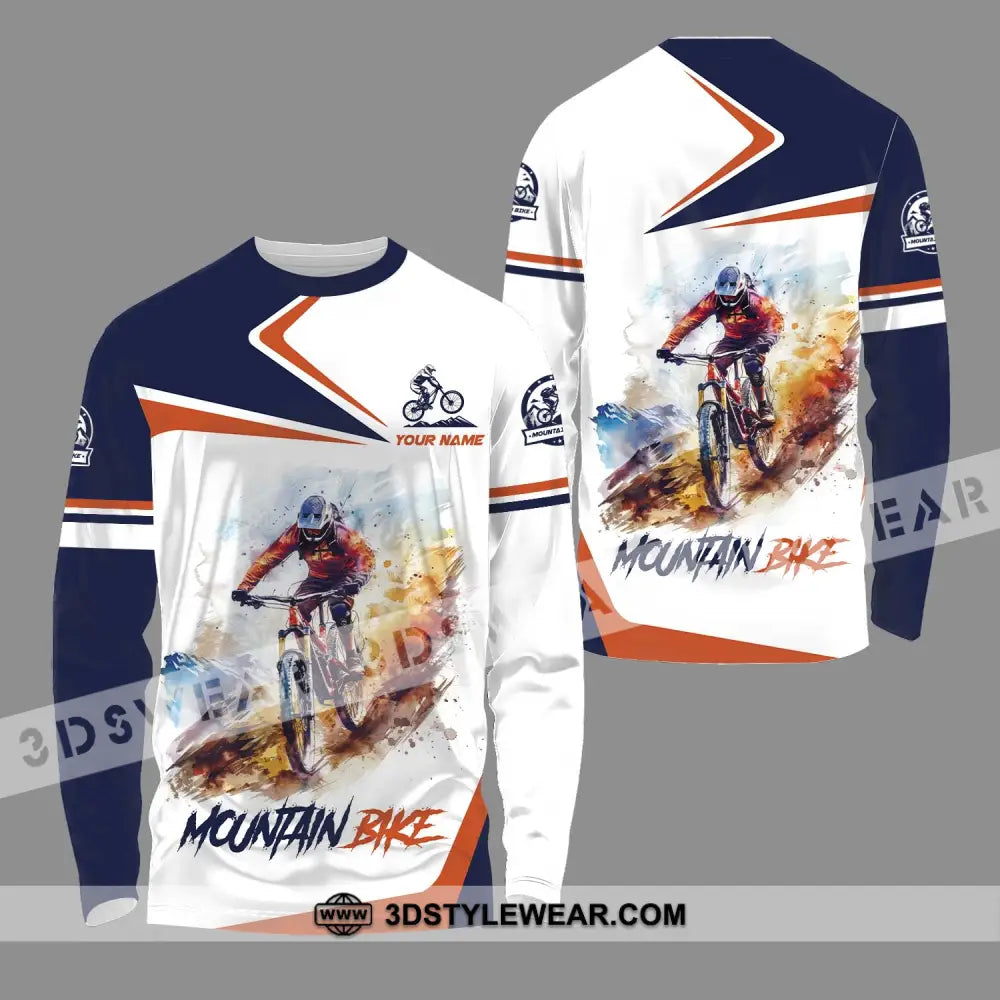 Unisex Shirt - Custom Name Mountain Bike Player Long Sleeve / S T-Shirt