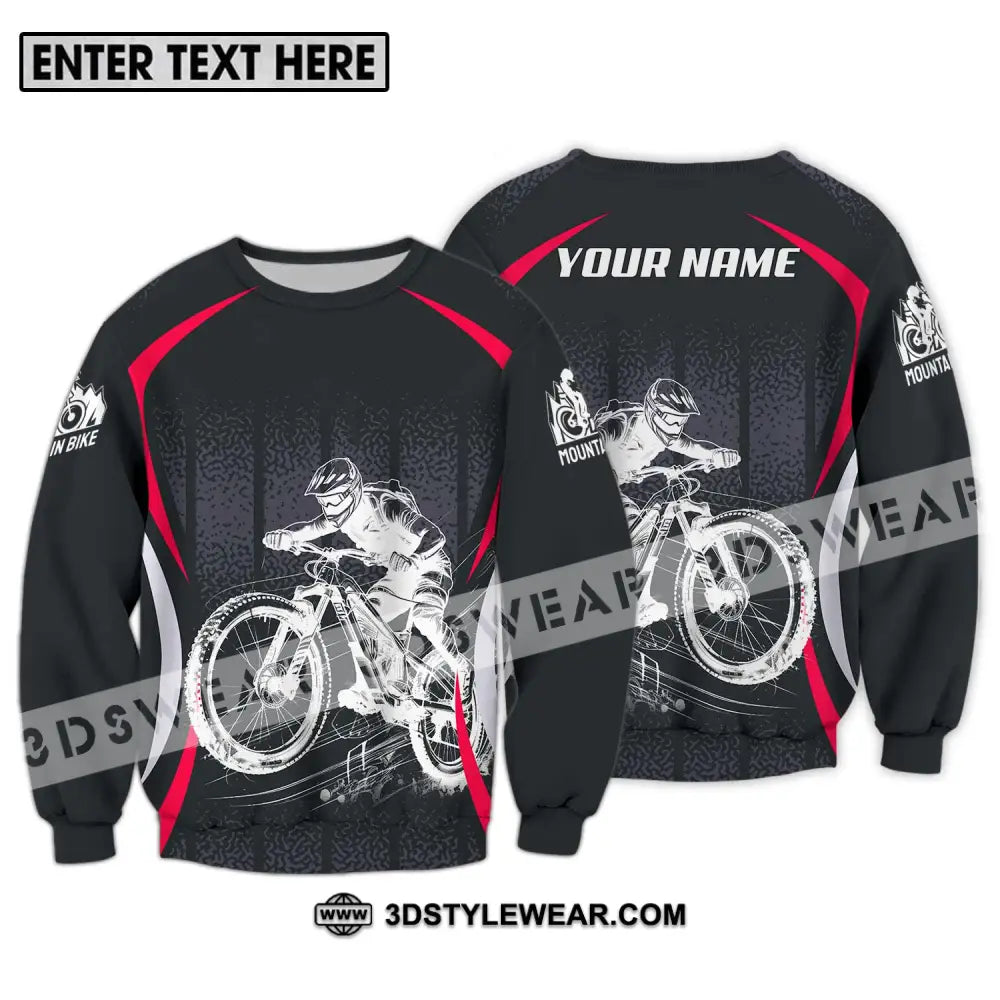 Unisex Shirt - Custom Name Mountain Bike Player Sport Long Sleeve / S T-Shirt