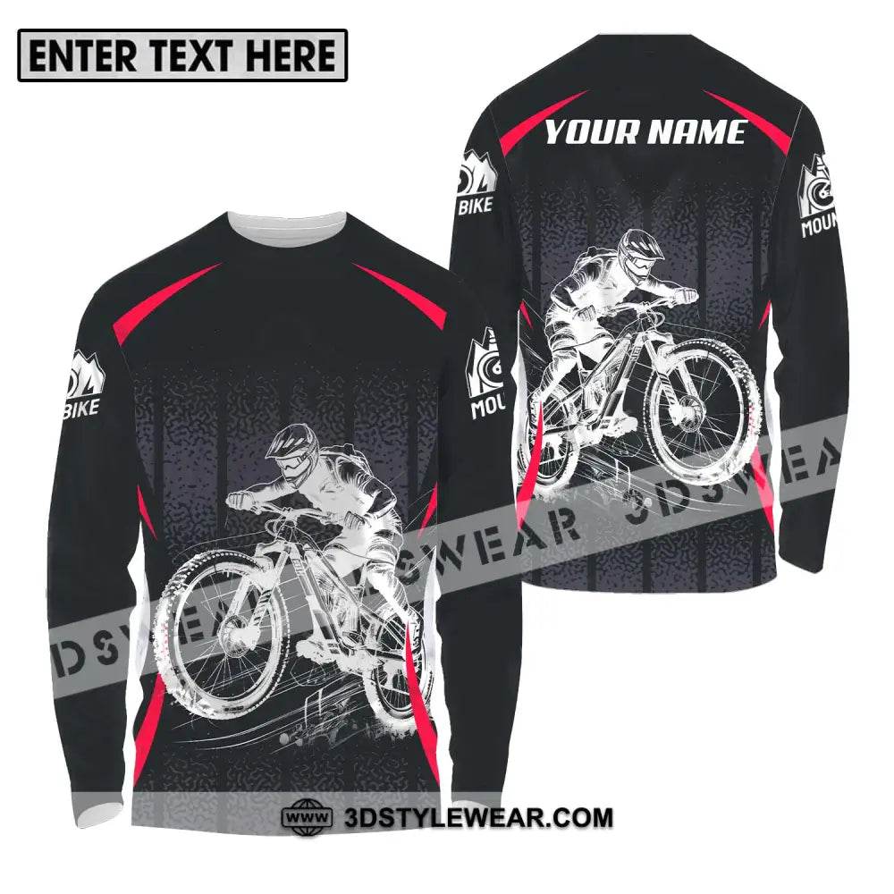 Unisex Shirt - Custom Name Mountain Bike Player Sport Long Sleeve / S T-Shirt