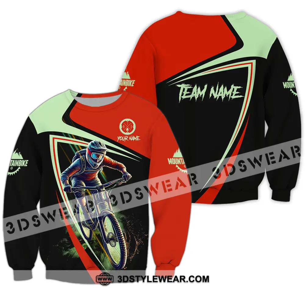 Unisex Shirt - Custom Name Mountain Bike Sport Biker Long Sleeve / S T-Shirt