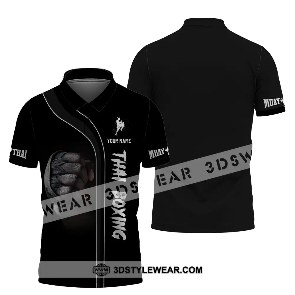 Unisex Shirt - Custom Name Muay Thai Boxing Polo / S T-Shirt