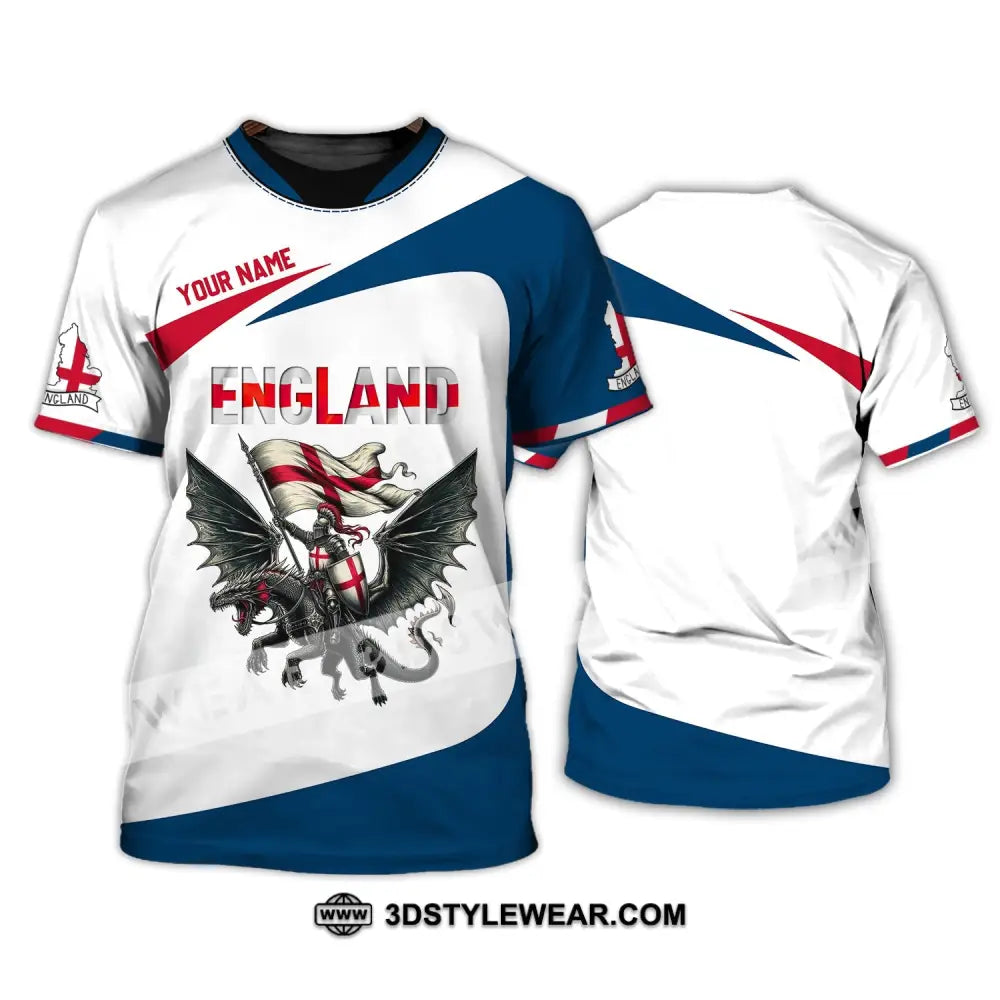 Unisex Shirt - Custom Name National Team Euro 2024 England Fly Dragon T-Shirt / S T-Shirt