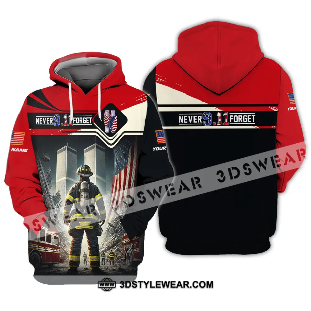 Unisex Shirt - Custom Name Never 911 Forget Patriot Day Hoodie / S T-Shirt