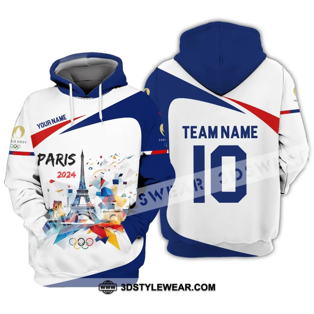 Unisex Shirt - Custom Name Number And Team Olympic Paris 2024 Sport Hoodie / S T-Shirt