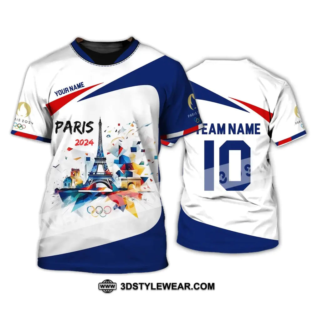 Unisex Shirt - Custom Name Number And Team Olympic Paris 2024 Sport T-Shirt / S T-Shirt