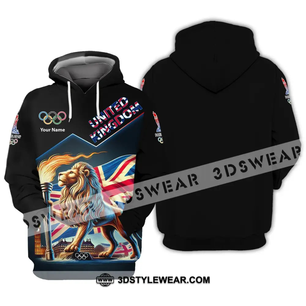 Unisex Shirt Custom Name Olympic 2024 United Kingdom Long Sleeve Polo Hoodie / S T-Shirt