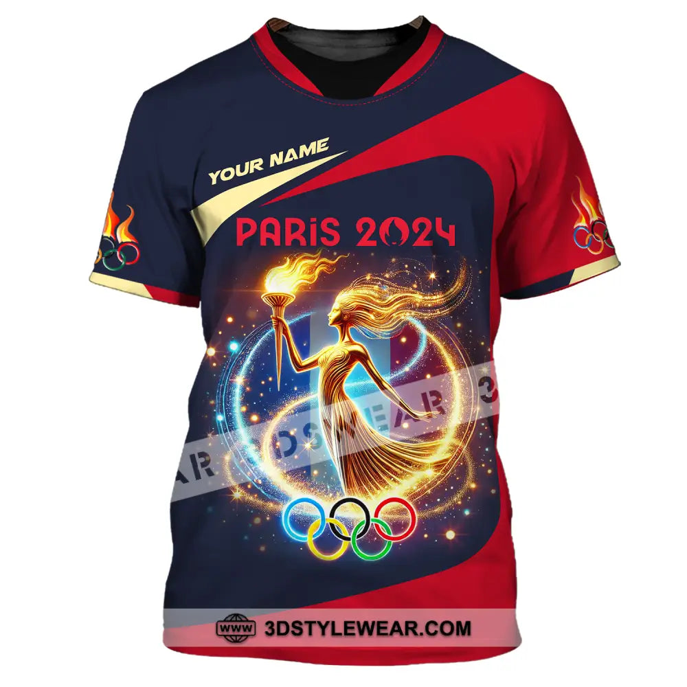 Unisex Shirt - Custom Name Olympic Dark Color Paris 2024 T-Shirt / S T-Shirt