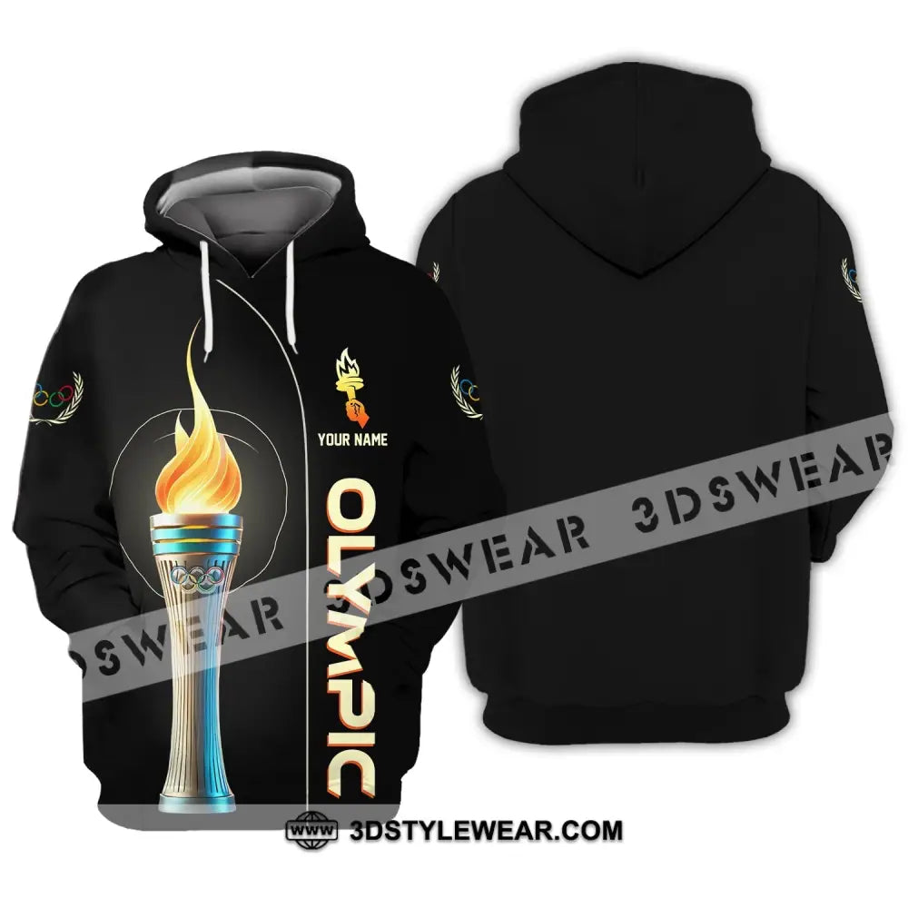 Unisex Shirt - Custom Name Olympic Fire Hoodie / S T-Shirt