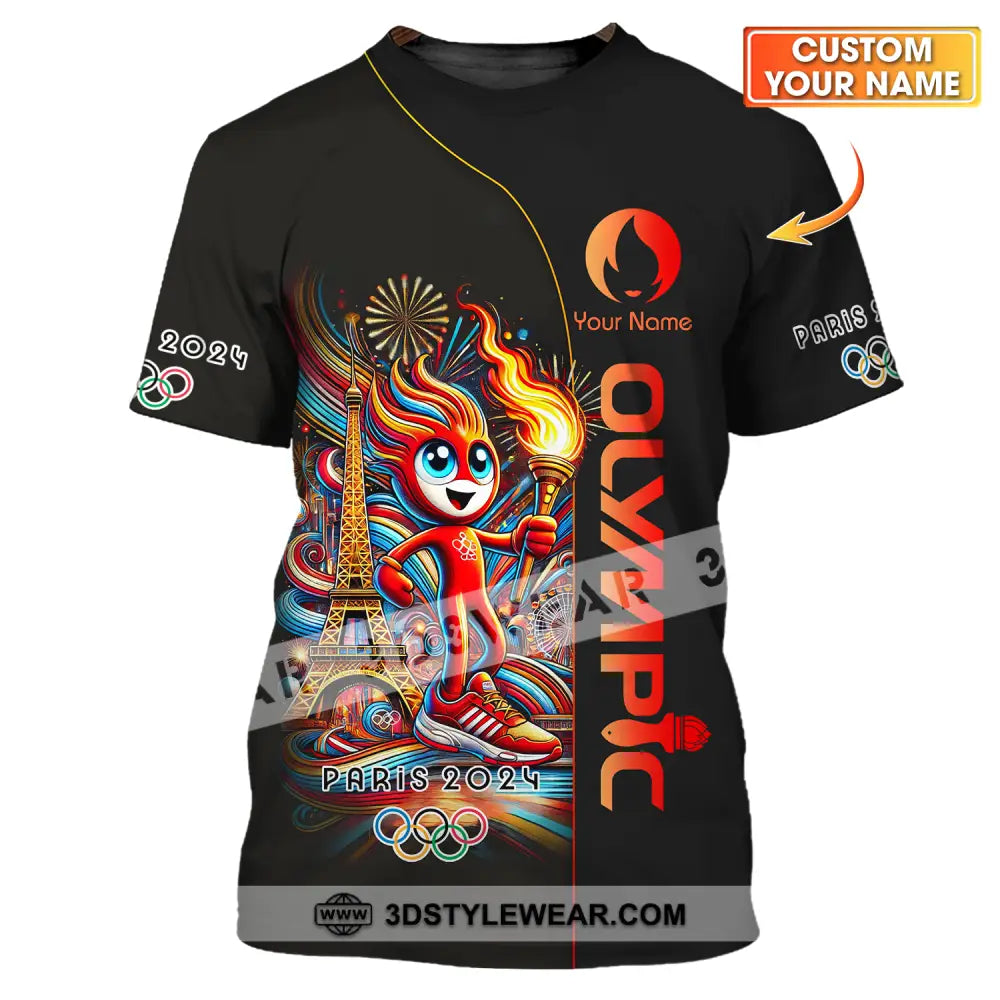 Unisex Shirt - Custom Name Olympic Fire Paris 2024 T-Shirt