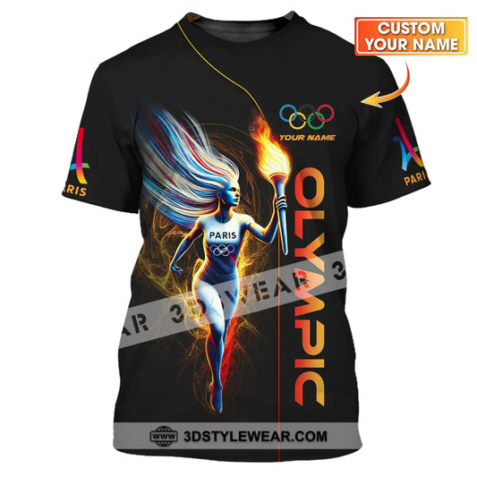 Unisex Shirt - Custom Name Olympic Fire T-Shirt