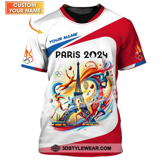 Unisex Shirt - Custom Name Olympic Light Color Paris 2024 T-Shirt