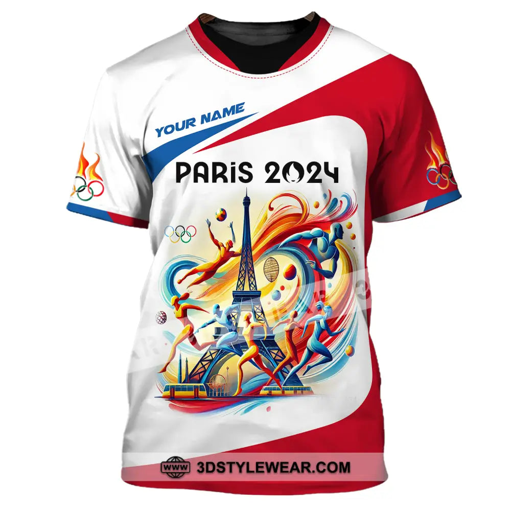 Unisex Shirt - Custom Name Olympic Light Color Paris 2024 T-Shirt / S T-Shirt