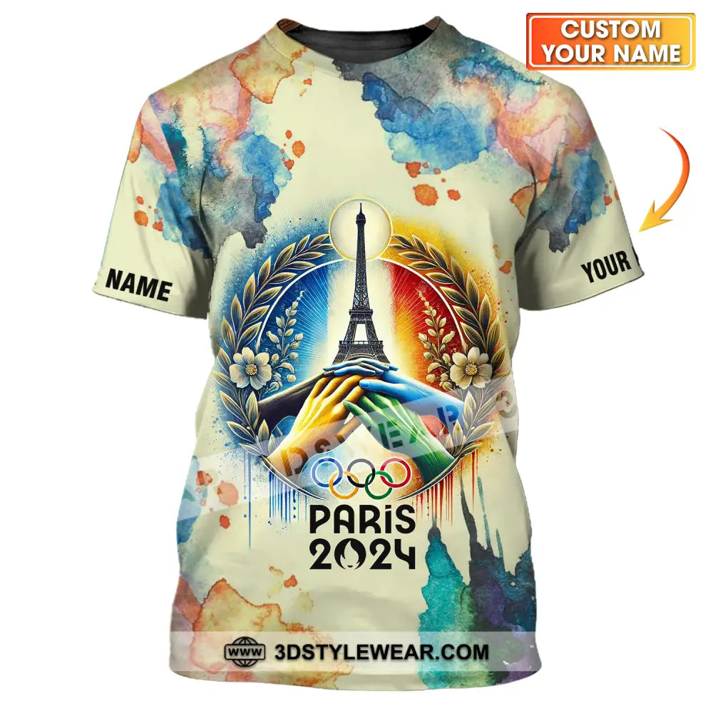 Unisex Shirt - Custom Name Olympic Paris 2024 Color T-Shirt