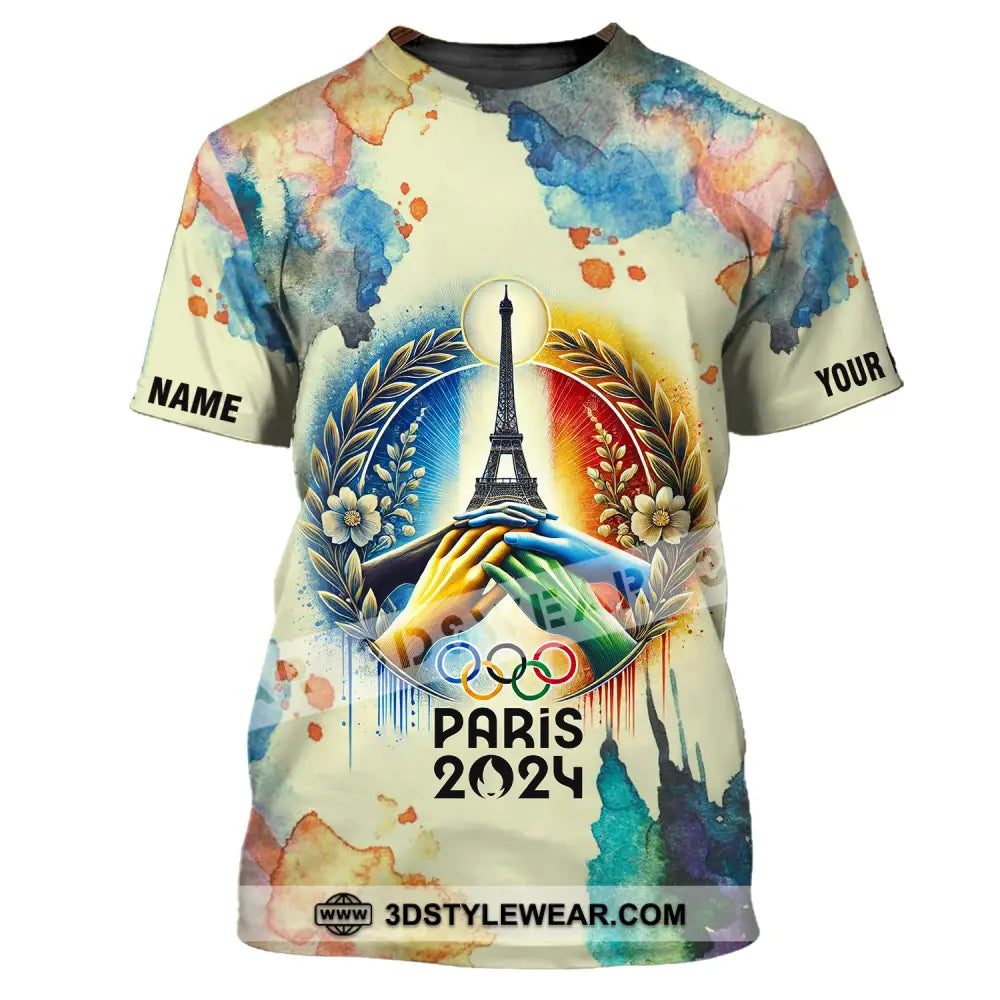 Unisex Shirt - Custom Name Olympic Paris 2024 Color T-Shirt / S T-Shirt