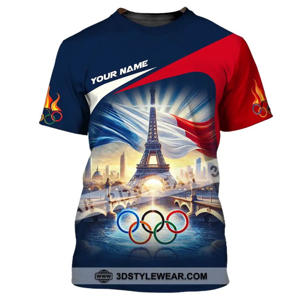 Unisex Shirt - Custom Name Olympic Paris 2024 Eiffel Tower T-Shirt / S T-Shirt