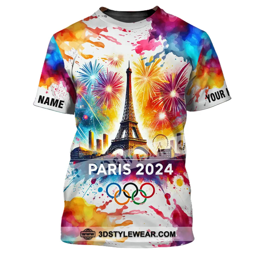 Unisex Shirt - Custom Name Olympic Paris 2024 Firework T-Shirt / S T-Shirt