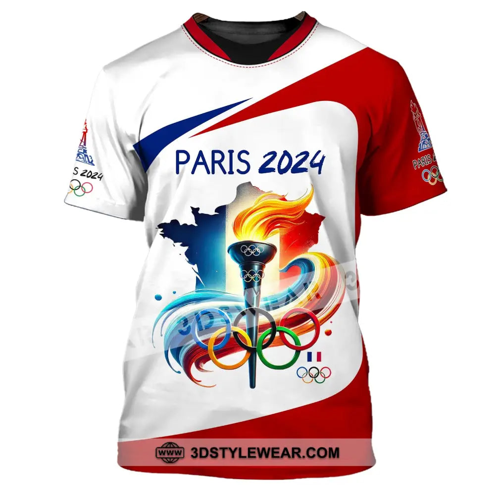 Unisex Shirt Custom Name Olympic Paris 2024 Long Sleeve Polo T-Shirt