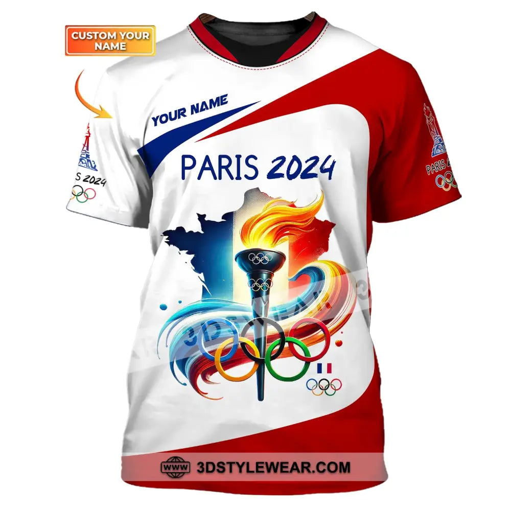 Unisex Shirt Custom Name Olympic Paris 2024 Long Sleeve Polo T-Shirt