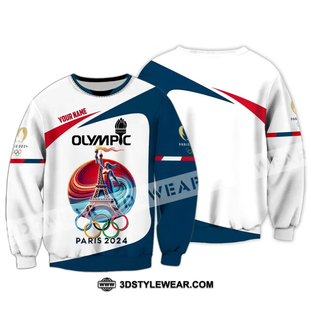 Unisex Shirt - Custom Name Olympic Paris 2024 Long Sleeve / S T-Shirt