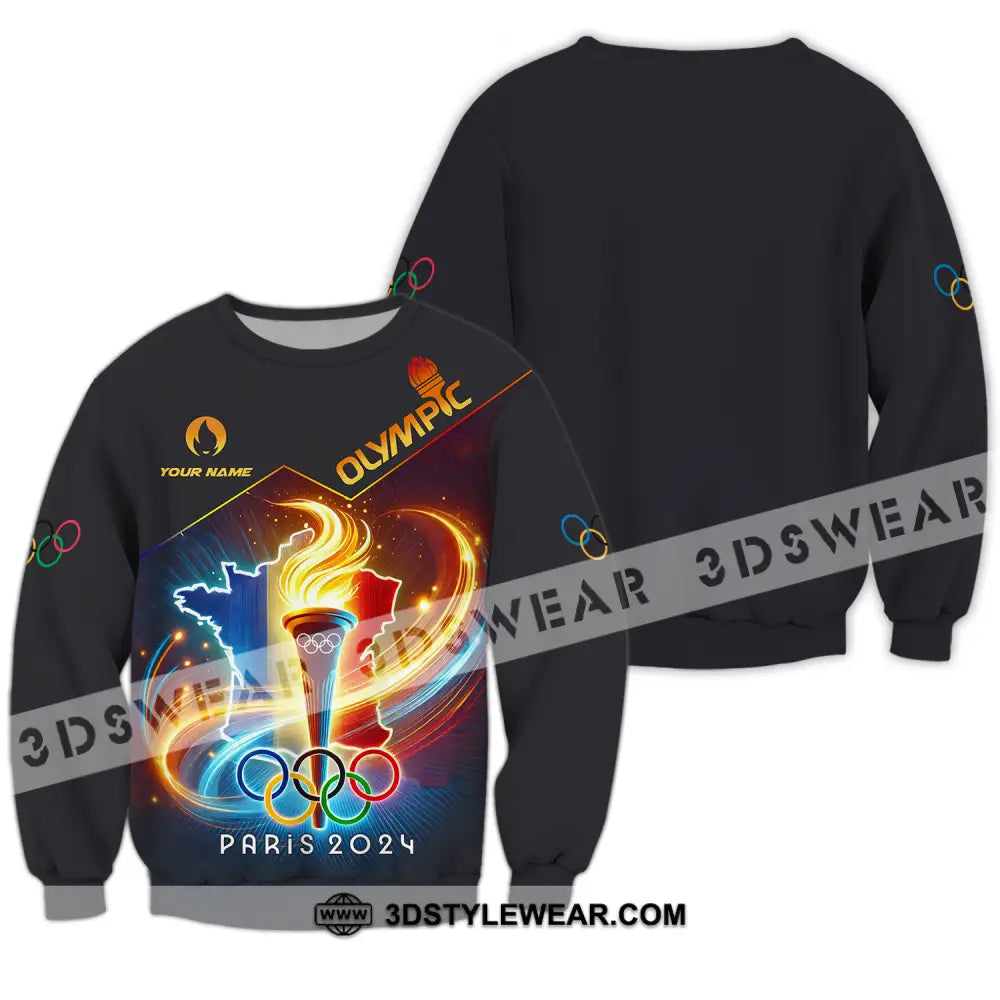 Unisex Shirt - Custom Name Olympic Paris 2024 Long Sleeve / S T-Shirt