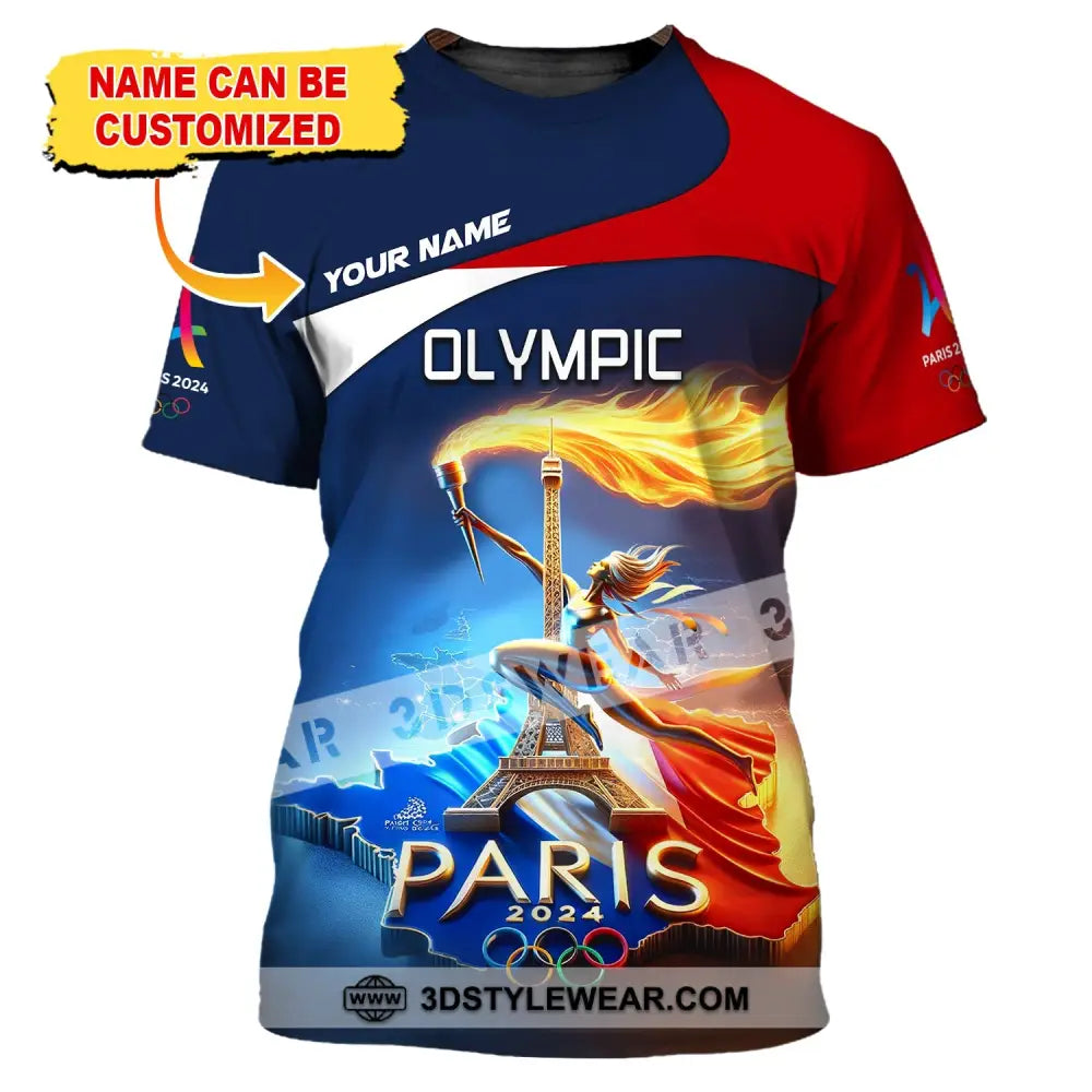 Unisex Shirt Custom Name Olympic T-Shirt Paris 2024 Hoodie Long Sleeve