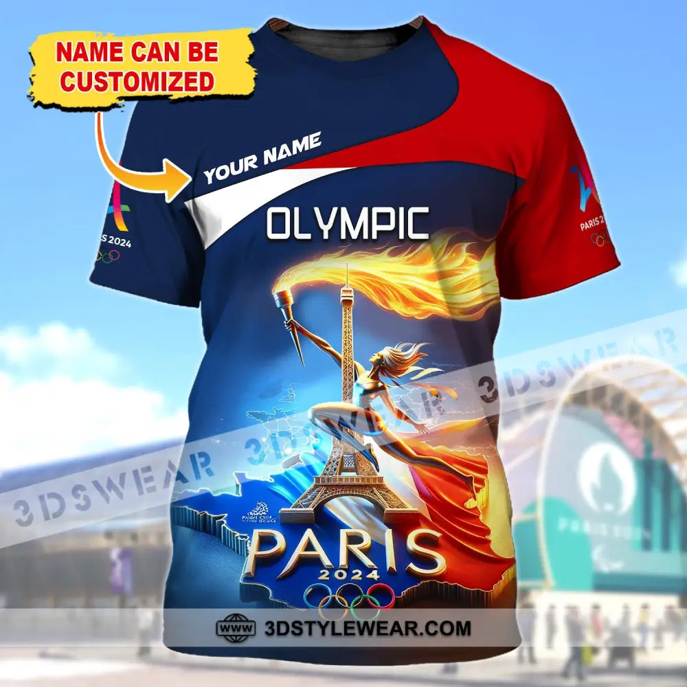 Unisex Shirt Custom Name Olympic T-Shirt Paris 2024 Hoodie Long Sleeve