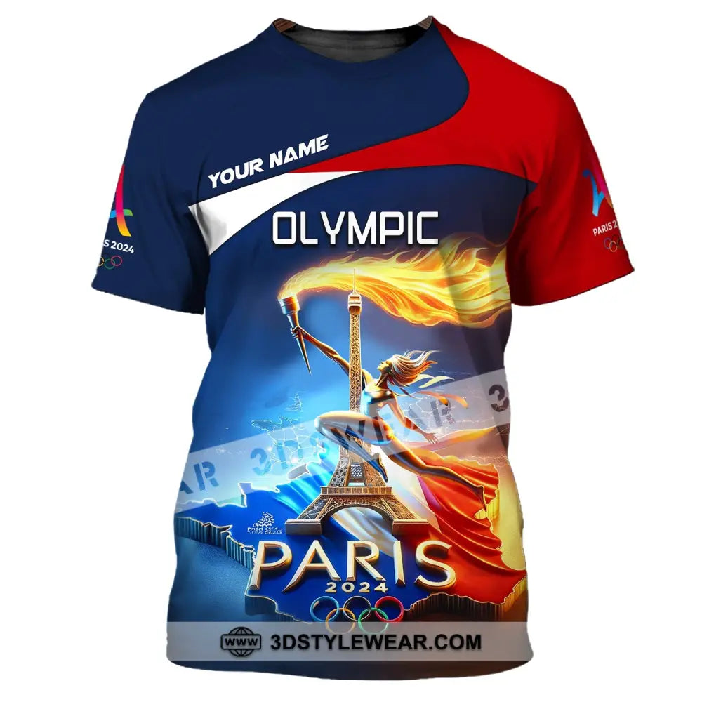 Unisex Shirt Custom Name Olympic T-Shirt Paris 2024 Hoodie Long Sleeve / S