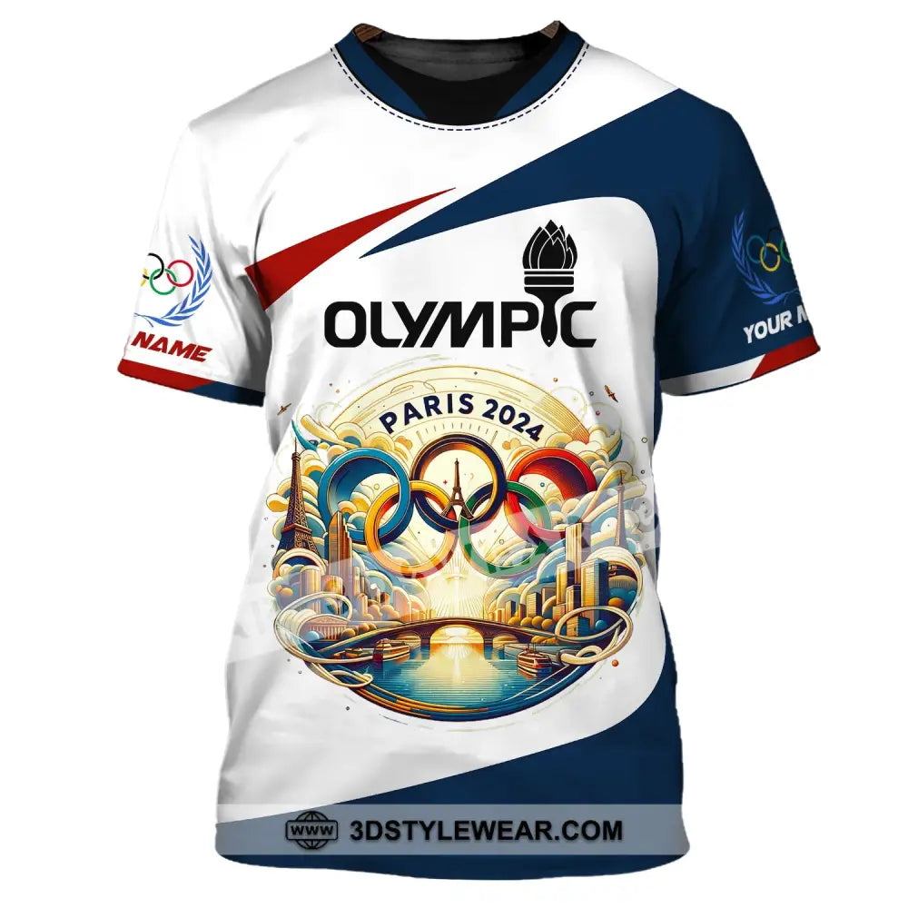 Unisex Shirt Custom Name Olympic T-Shirt Paris 2024 Hoodie Long Sleeve / S