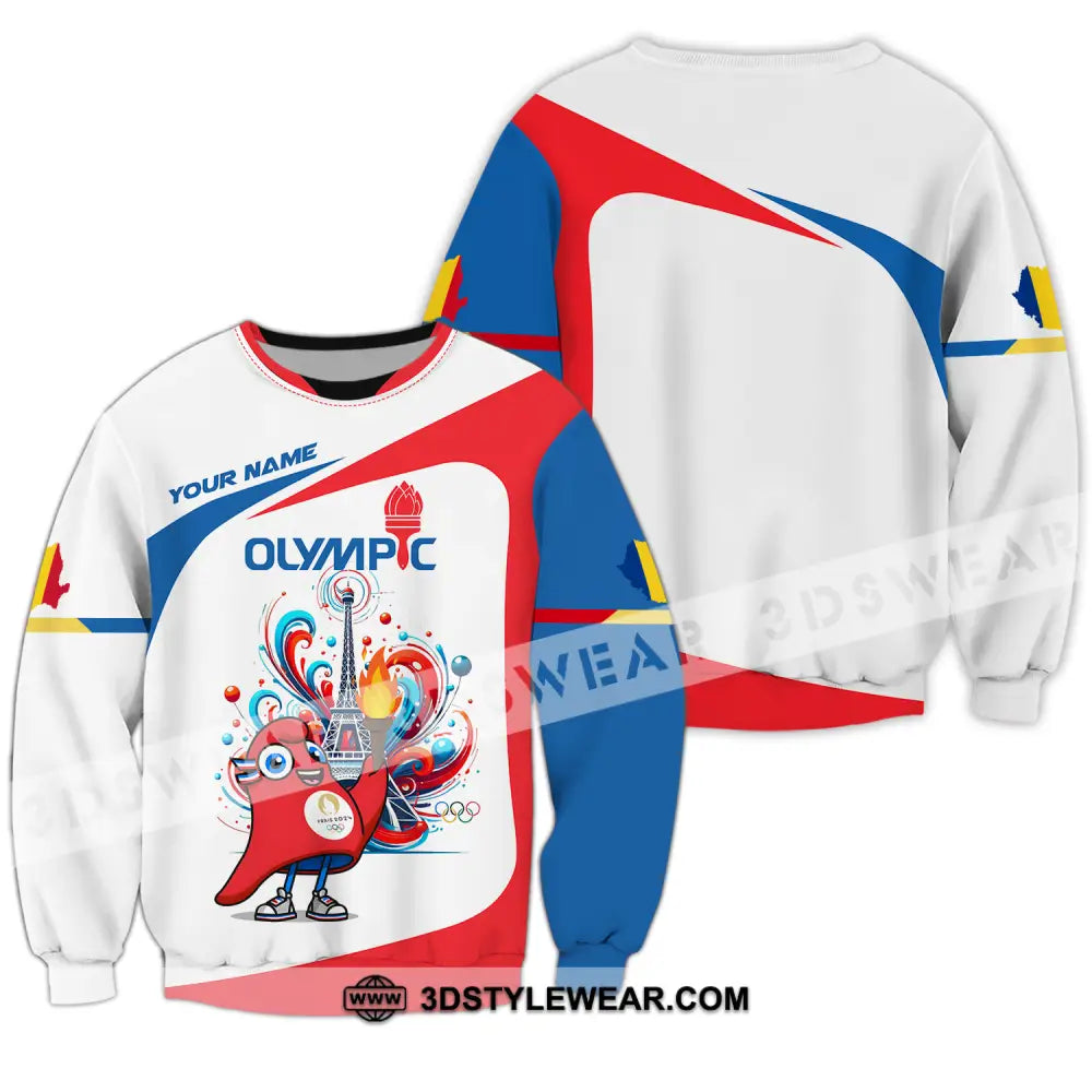 Unisex Shirt - Custom Name Paris 2024 Olympic Long Sleeve / S T-Shirt