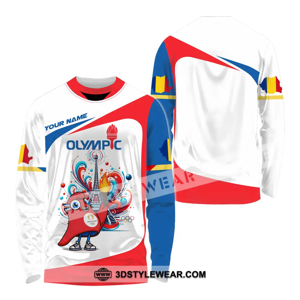 Unisex Shirt - Custom Name Paris 2024 Olympic Long Sleeve / S T-Shirt