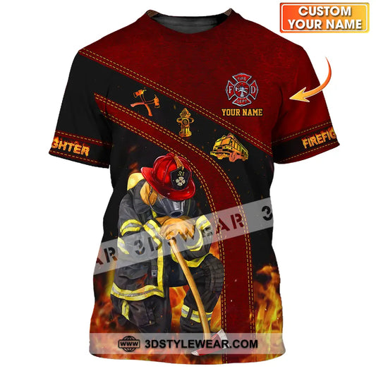 Unisex Shirt - Custom Name Patriot Day 911 Firefighter T-Shirt