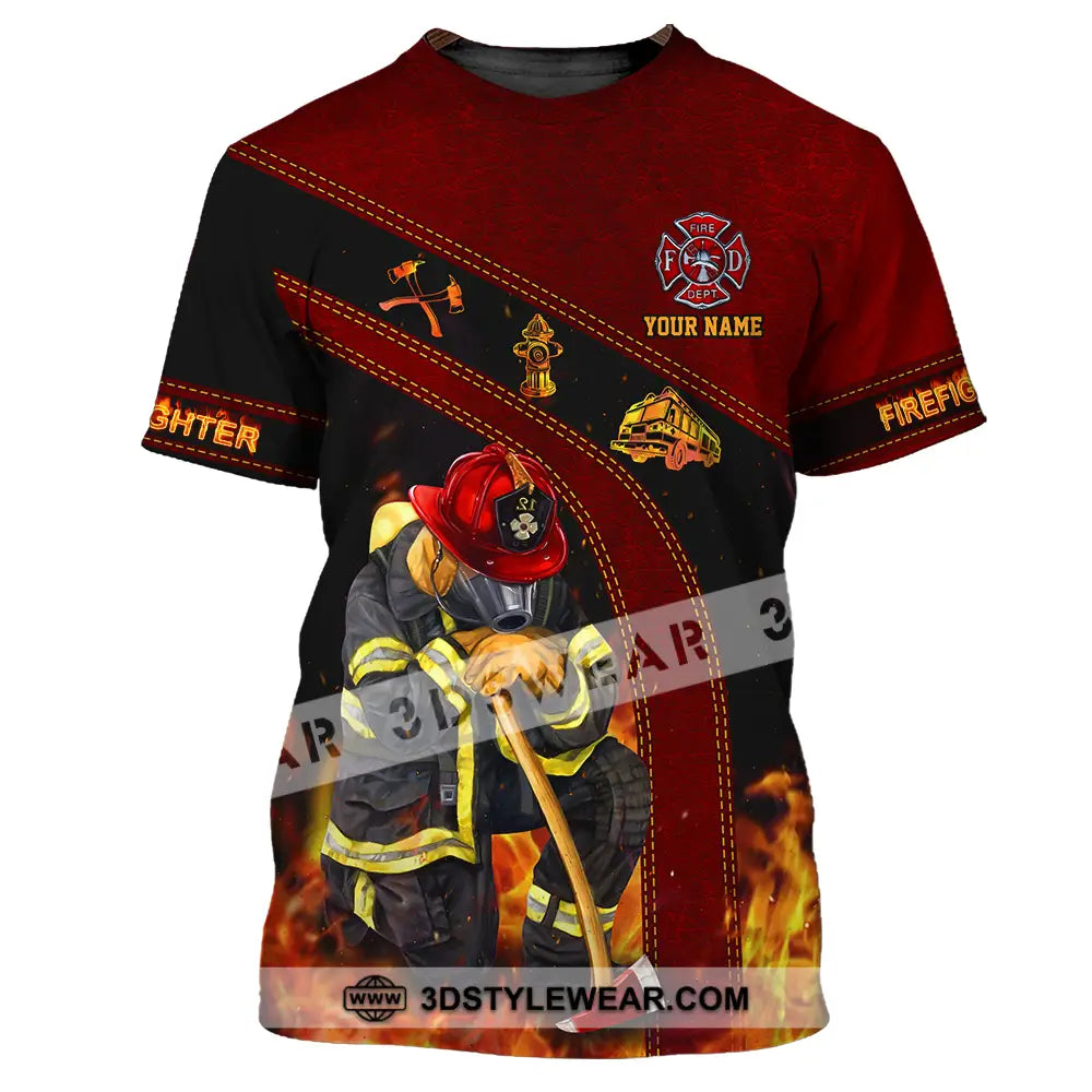 Unisex Shirt - Custom Name Patriot Day 911 Firefighter T-Shirt / S T-Shirt