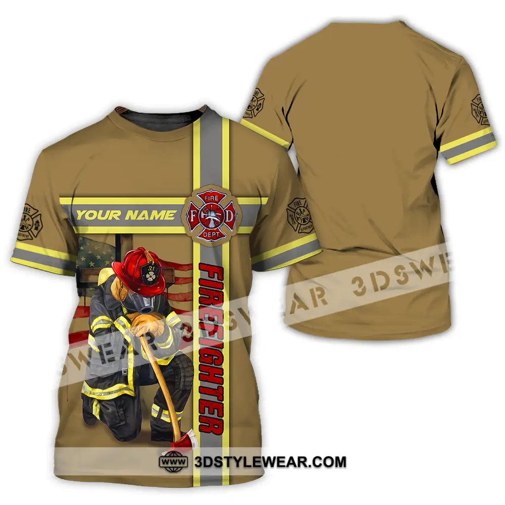 Unisex Shirt - Custom Name Patriot Day 911 Firefighter T-Shirt / S T-Shirt