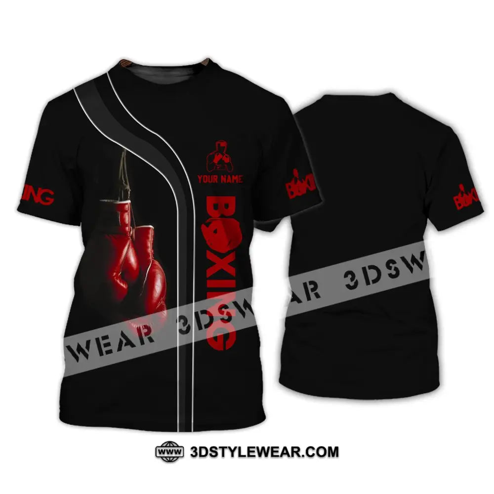 Unisex Shirt - Custom Name Red Boxing Gloves T-Shirt / S T-Shirt