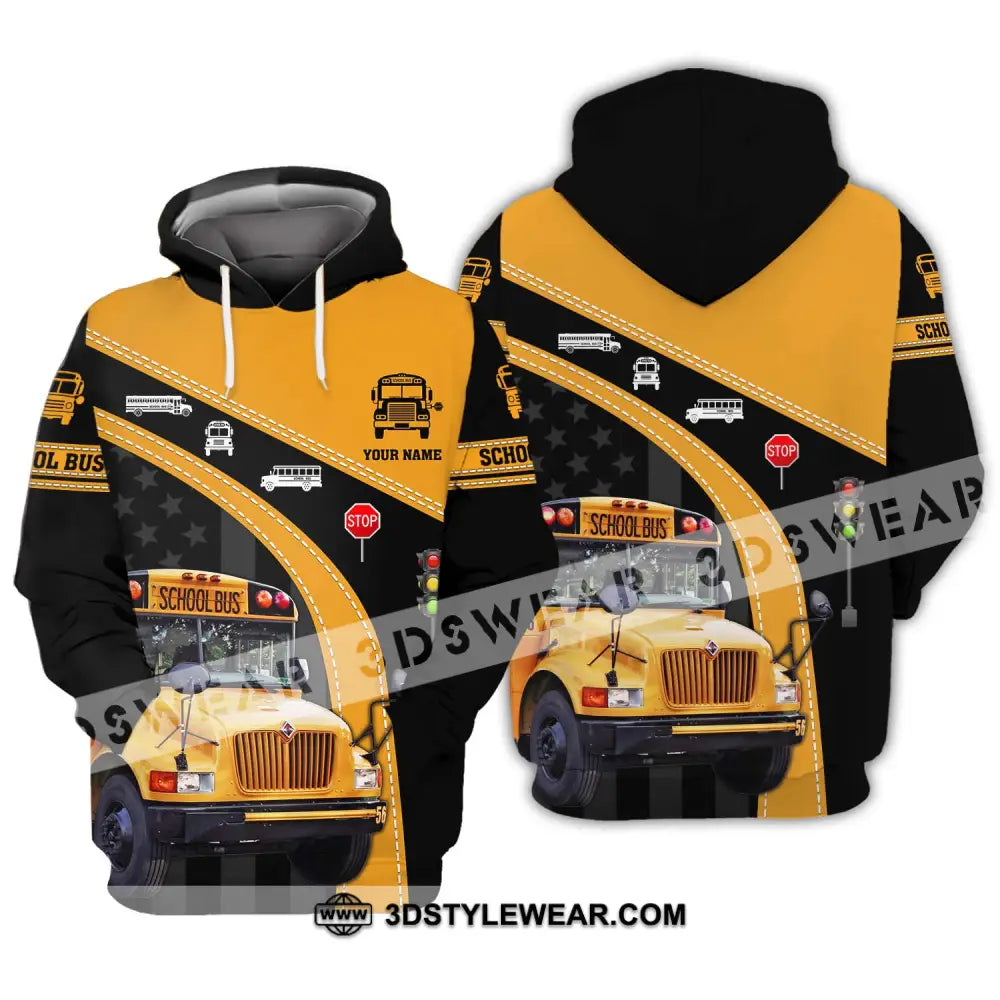 Unisex Shirt - Custom Name School Bus Hoodie / S T-Shirt