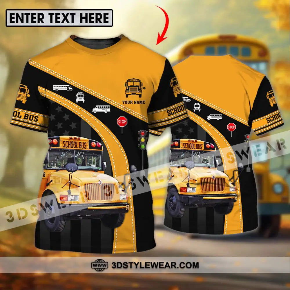 Unisex Shirt - Custom Name School Bus T-Shirt