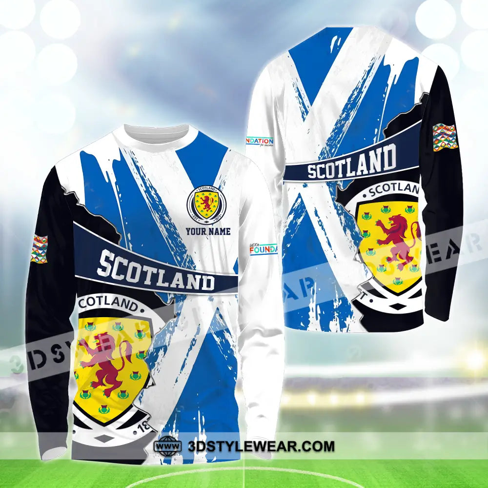 Unisex Shirt - Custom Name Scotland Est.1983 Euro 2024 Long Sleeve / S T-Shirt