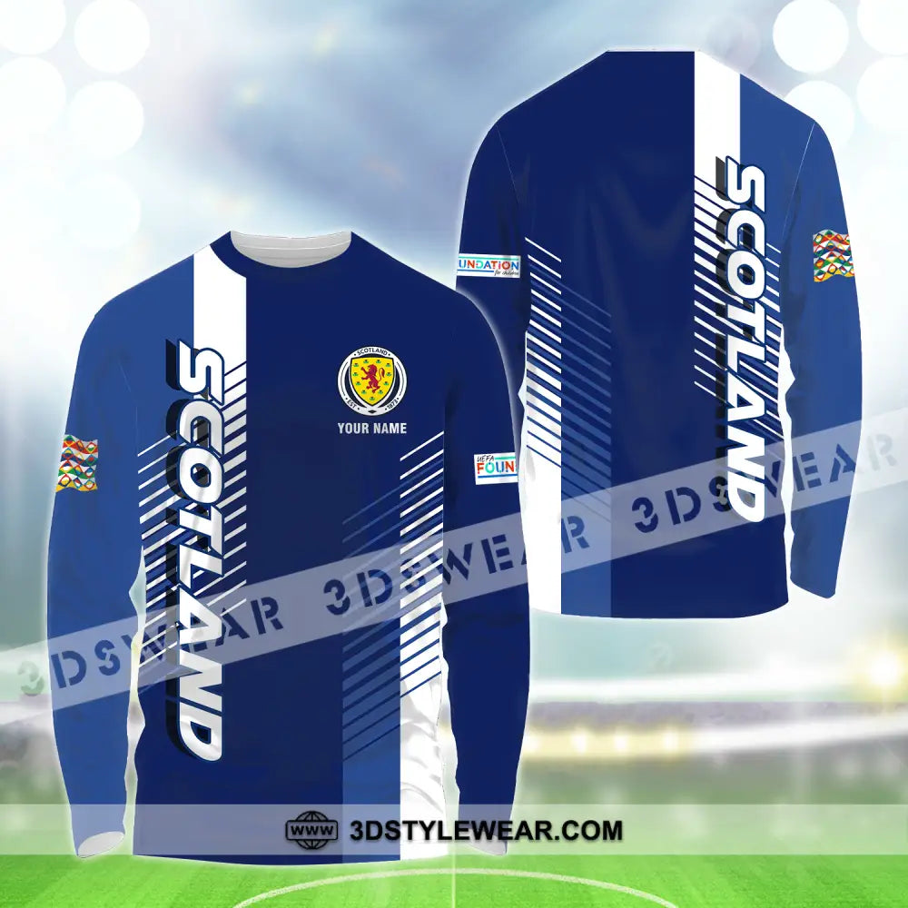 Unisex Shirt - Custom Name Scotland Euro 2024 Long Sleeve / S T-Shirt