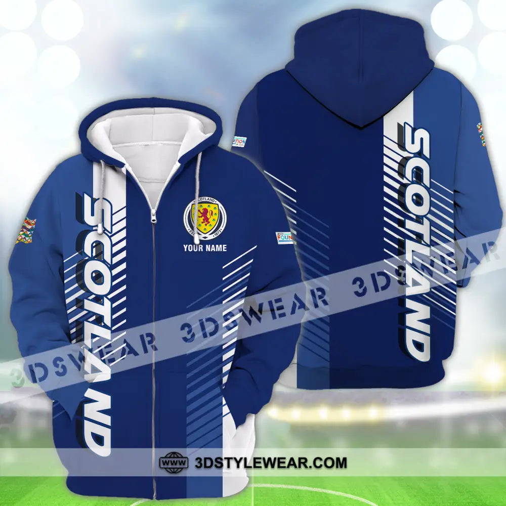 Unisex Shirt - Custom Name Scotland Euro 2024 Zipper Hoodie / S T-Shirt