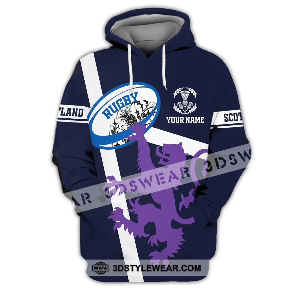 Unisex Shirt Custom Name Scotland Hoodie Rugby Lover T-Shirt / S