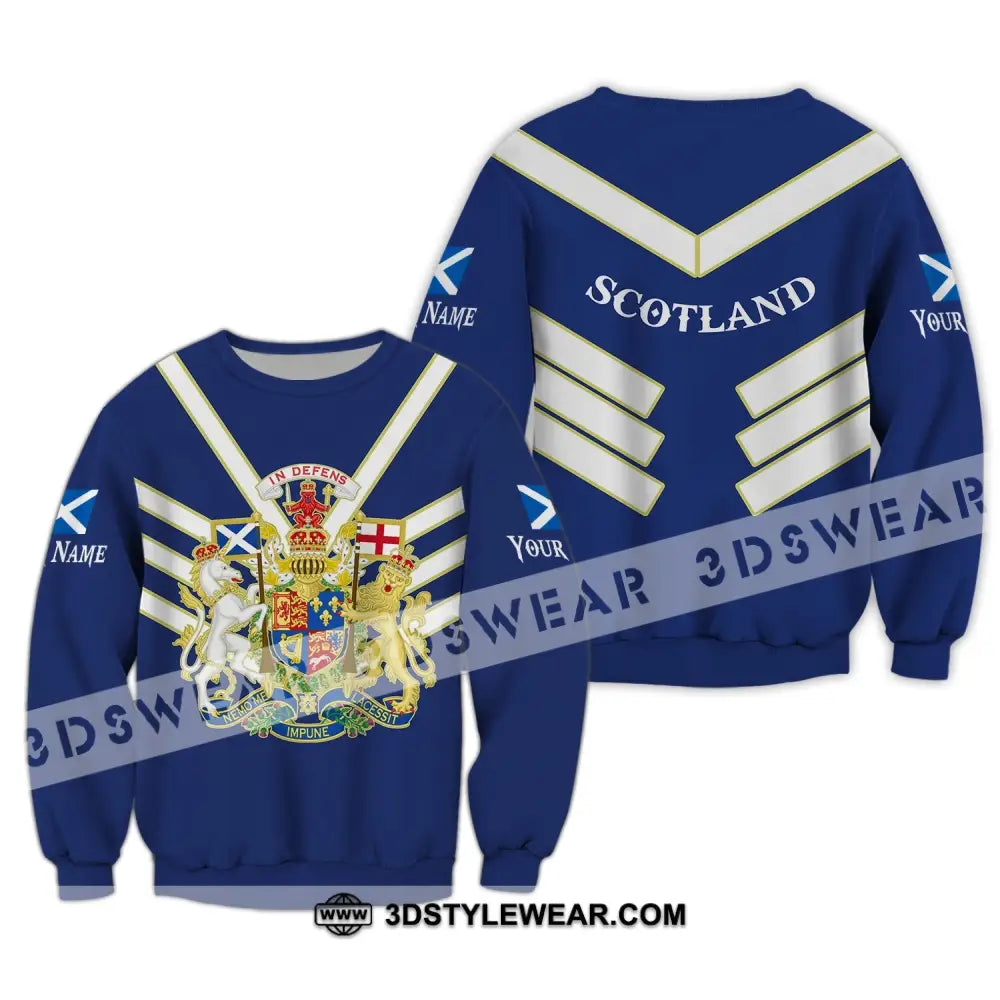 Unisex Shirt Custom Name Scotland In Defens T-Shirt Long Sleeve / S