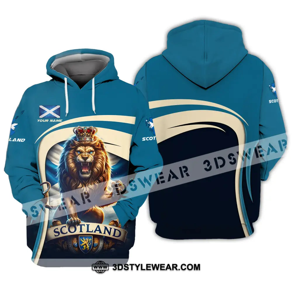 Unisex Shirt - Custom Name Scotland Lion Hoodie / S T-Shirt