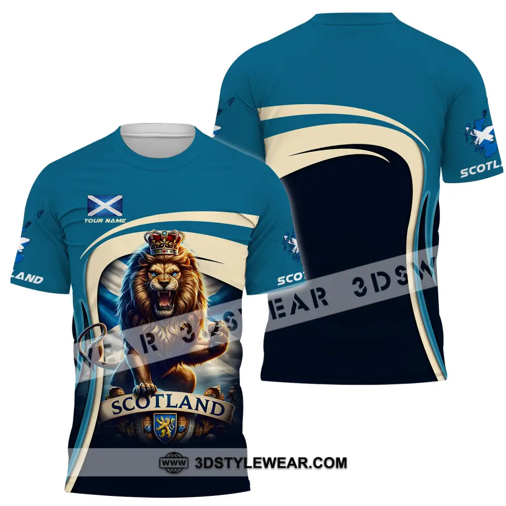 Unisex Shirt - Custom Name Scotland Lion T-Shirt / S T-Shirt