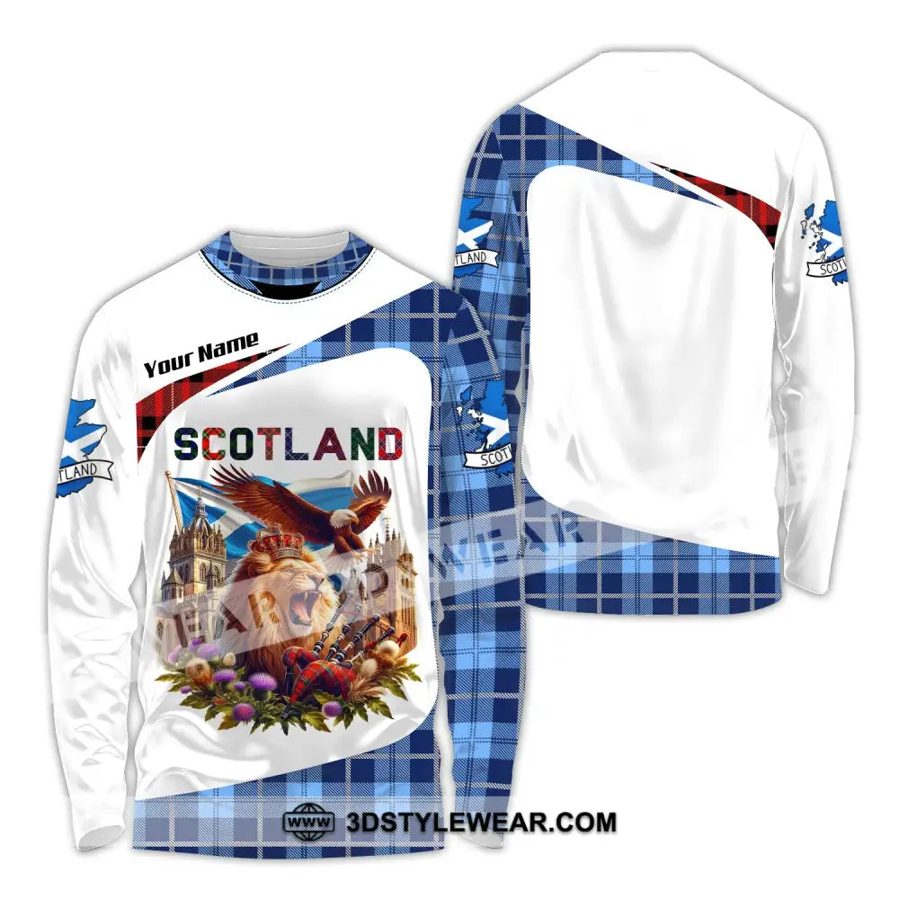 Unisex Shirt Custom Name Scotland Love Polo Long Sleeve Gift / S T-Shirt