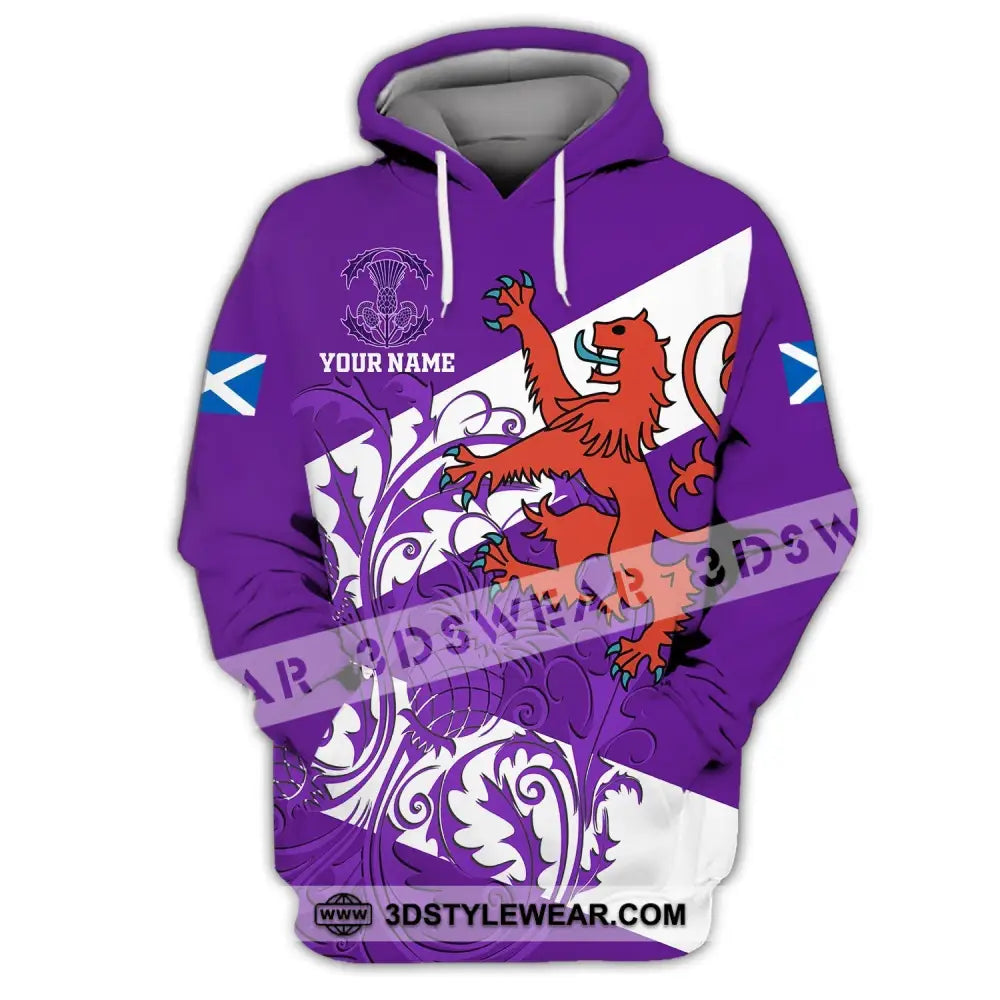 Unisex Shirt Custom Name Scotland Lover T-Shirt Scottish Hoodie / S